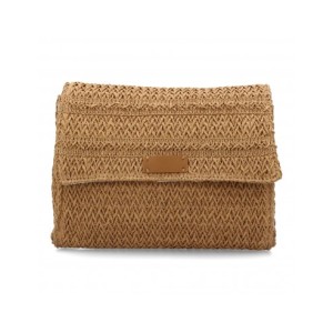 Bandolera de rafia para mujer, diseño moderno y cómodo, compartimento principal con botón de imán.