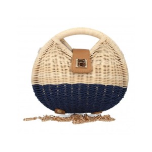 Bolso de hombro para mujer, material de rafia, diseño elegante y moderno, ideal para verano