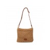 Bandolera de rafia para mujer, diseño moderno, interior con un compartimento principal