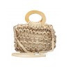 Bolso de hombro de rafia para mujer compartimento principal de cremallera