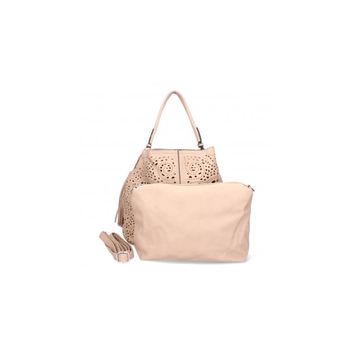 Bolso de hombro de Mujer con dos piezas, diseño calado.