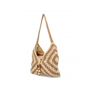 Bolso de hombro de mujer, diseño elegante y moderno con adorno en la parte delantera, compartimento principal con cremallera