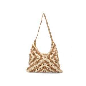 Bolso de hombro de mujer, diseño elegante y moderno con adorno en la parte delantera, compartimento principal con cremallera