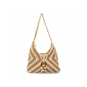 Bolso de hombro de mujer, diseño elegante y moderno con adorno en la parte delantera, compartimento principal con cremallera