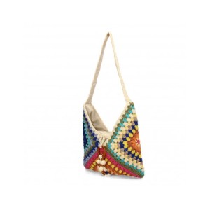 Bolso de hombro de mujer, diseño elegante y moderno con adorno en la parte delantera.