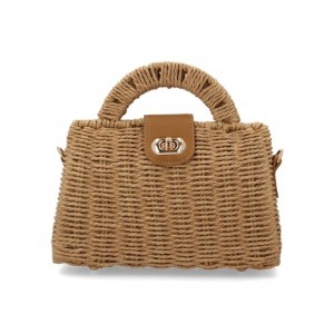 Bolso de hombro para mujer, material de rafia, diseño elegante y moderno, ideal para verano