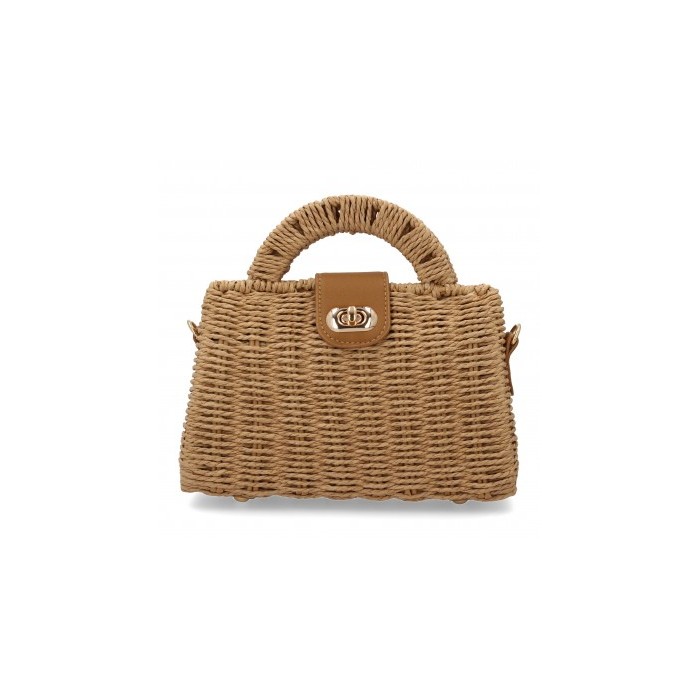 Bolso de hombro para mujer, material de rafia, diseño elegante y moderno, ideal para verano