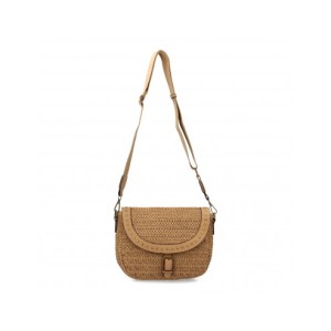 Bandolera para mujer, material de rafia, diseño elegante y moderno, ideal para verano, compartimento principal con botón de imán