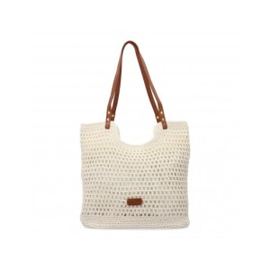 Bolso de hombro para mujer de rafia, diseño moderno con adorno, cómodo.