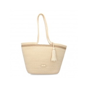 Bolso de hombro estilo capazo de rafia para mujer, diseño cómodo y moderno con adorno de flecos