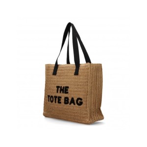 Bolso de hombro de rafia para mujer, diseño moderno, interior amplio con un compartimento principal