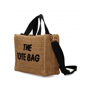 Bolso de hombro de rafia para mujer, diseño moderno, interior amplio con un compartimento principal